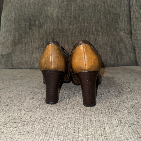 Highlights Ankle Boots Women's 7 Tri-Color Side Zipper Square Toe Block Y2K VTG - Picture 4 of 6